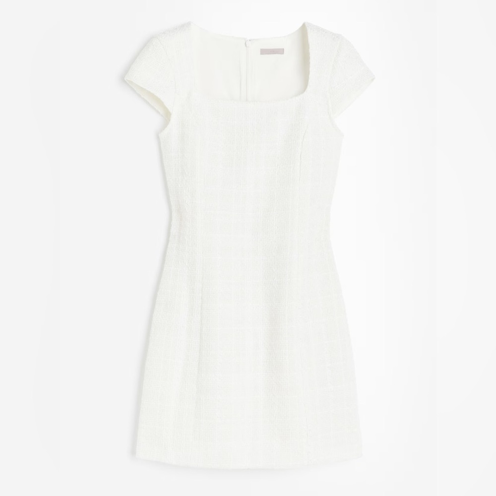 H&M White Textured Dress XL